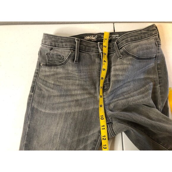 MOSSIMO- WOMENS GREY HIGH RISE JEGGINGS POWER STRETCH JEANS DISTRESS HEM SIZE 4 - Picture 6 of 6